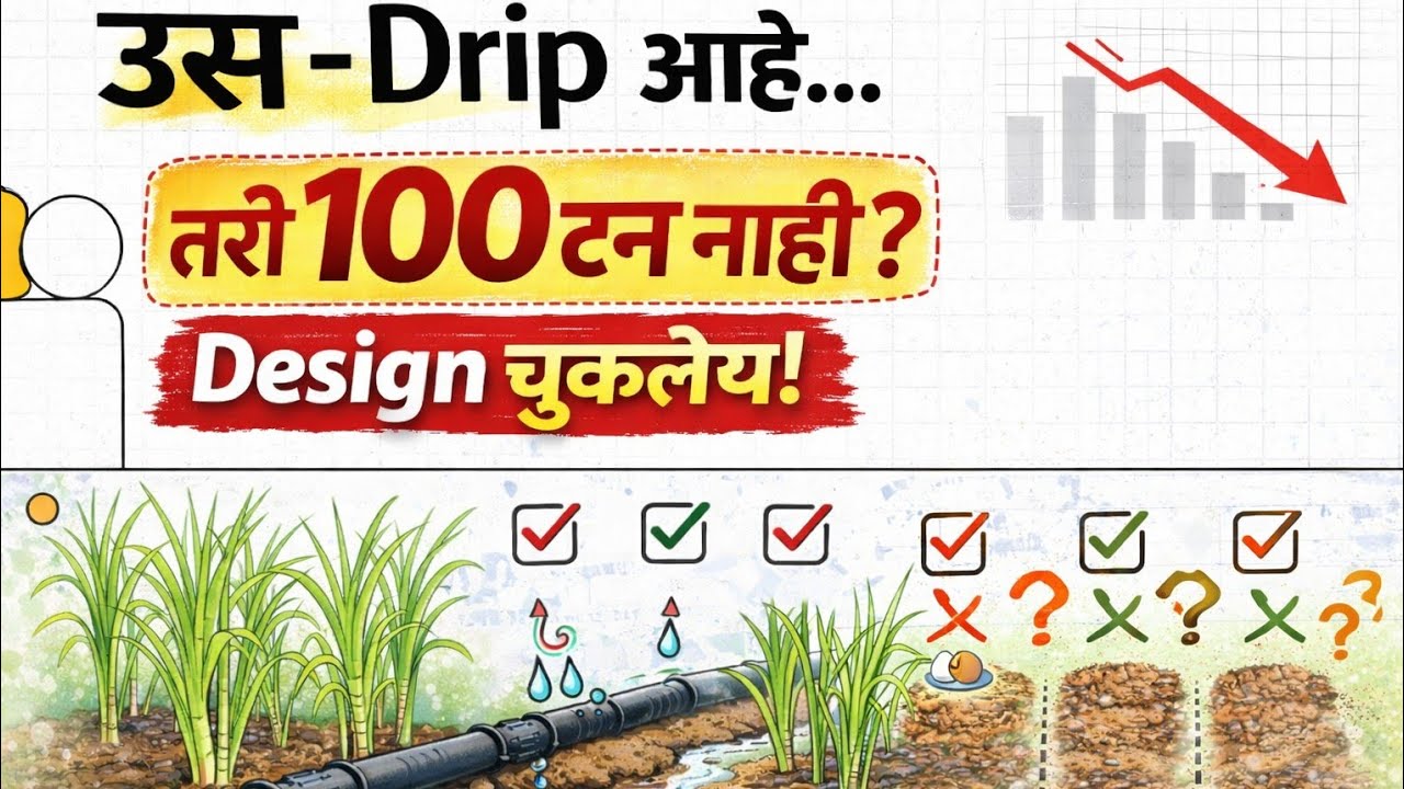 Drip असूनही ऊस 100 टन का होत नाही? | 5 डिझाइन चुका