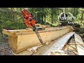 Selfpropelled chainsaw  turning logs into perfect boards