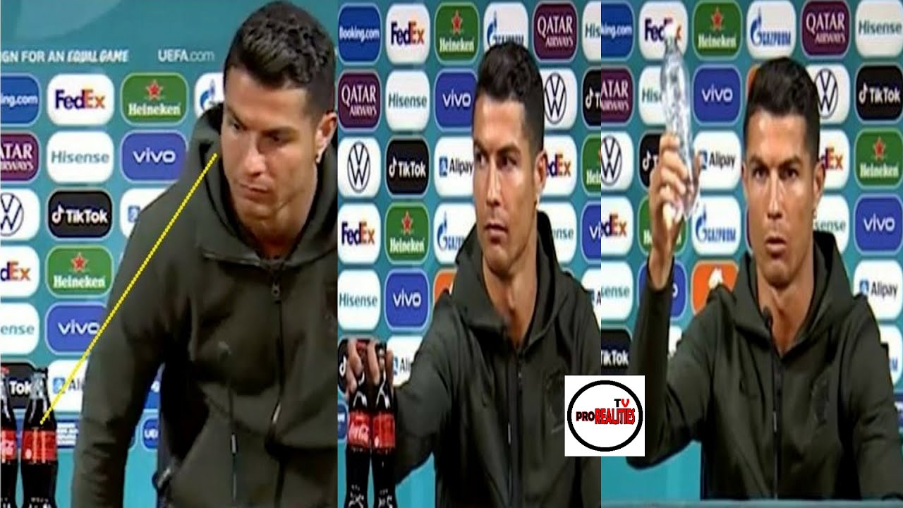 CRISTIANO RONALDO REJECTS COCA COLA AND CHOOSE WATER.