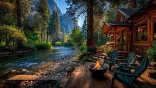 Spring Cabin Retreat 🌸 | Sitting by the River Listening to Birds and Water Flow