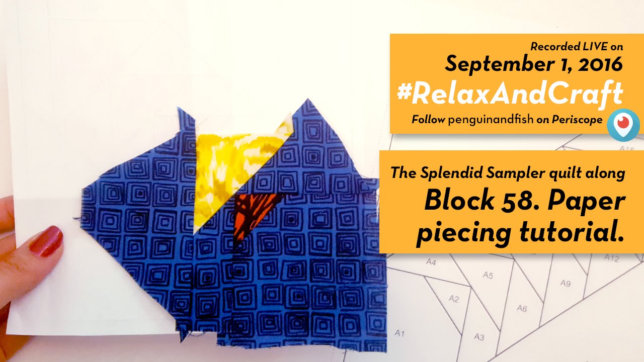 9-1-16 Started paper piecing on block 58 of #TheSplendidSampler quilt  along. #RelaxAndCraft 