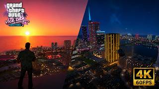 🌅 GTA Vice City Nextgen Remastered | Sunrise & Night City Tour (4K 60FPS)