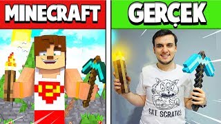 MİNECRAFT VS GERÇEK HAYAT - MİNECRAFT'TAKİ EŞYALARIN GERÇEK HAYATTAKİ HALLERİ !