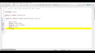 Java Program 02:  Primitive data type