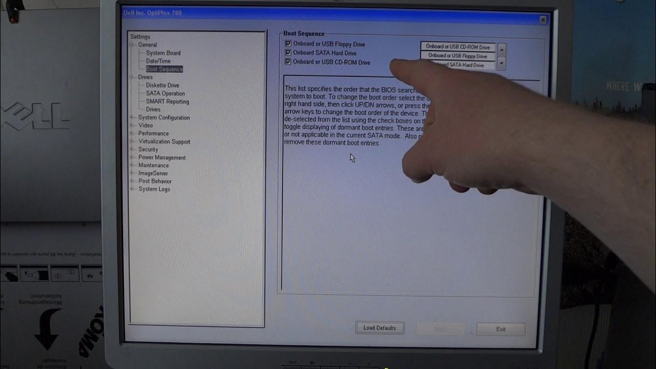 How to set boot sequence dell optiplex 780 setup utility without a