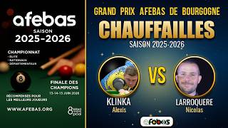 Regarder « Grand Prix AFEBAS de Chauffailles 2025-2026 : KLINKA contre LARROQUERE »