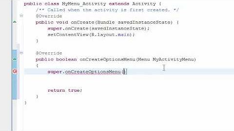 Android SDK Tutorial --- The Activity Menu --- Phone Menu Button
