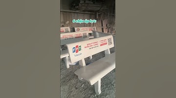 Ghế đá in chữ và logo FPT #bangheda #ghedacongvien #gheda