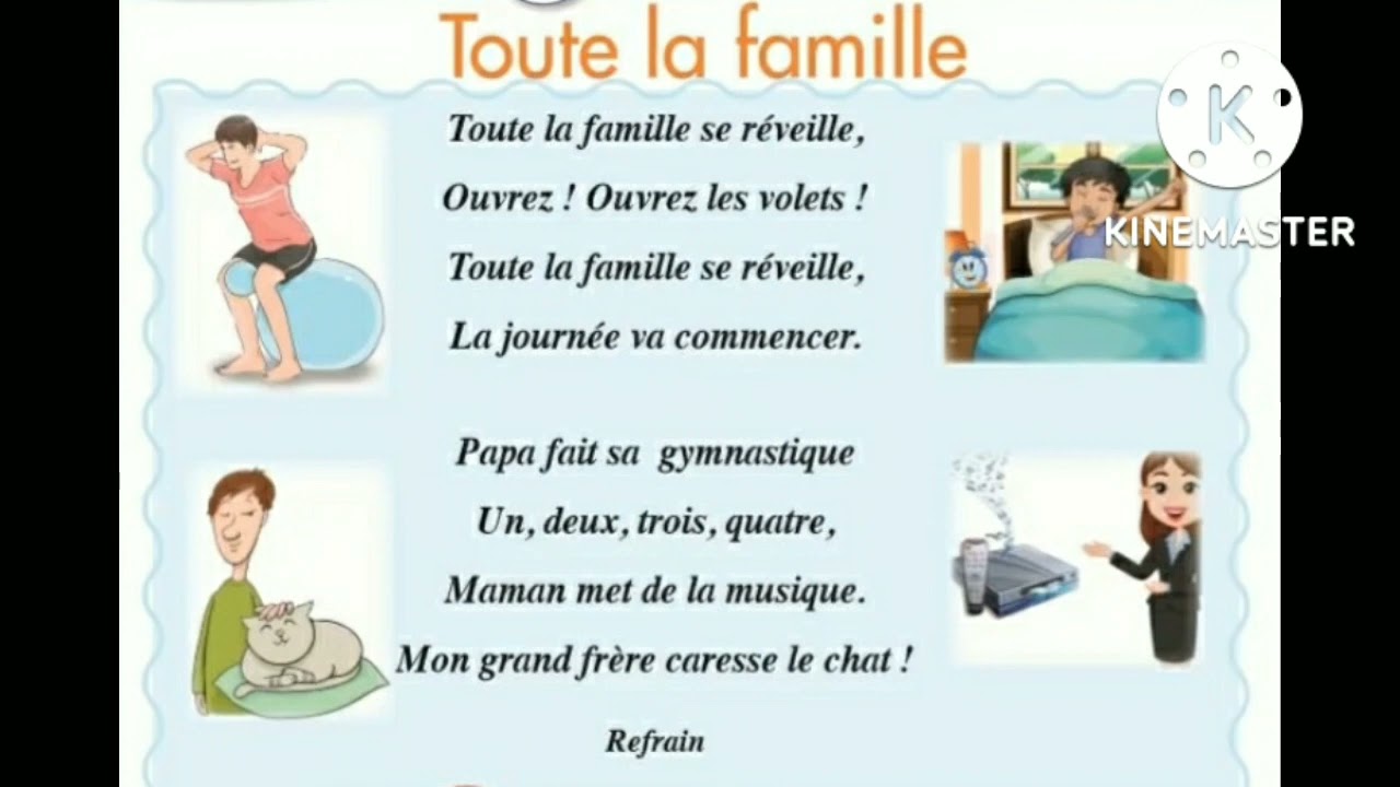 Toute la famille: comptine de 1AEP, Dire,faire et agir / page 11.