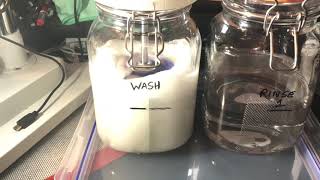 Experimental watch cleaning machine