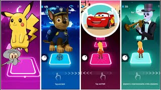 Pikachu Vs Chase Vs Mcqueen Vs Skeleton Tiles Hop Edm Rush