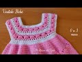 Vestido Bebe a Crochet Rosado Blanco 0 a 3 meses Tutorial Paso a Paso bien explicado (Parte 2 de 2)