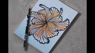 Zentangle Fiery Flower | Bold & Relaxing Pattern Tutorial