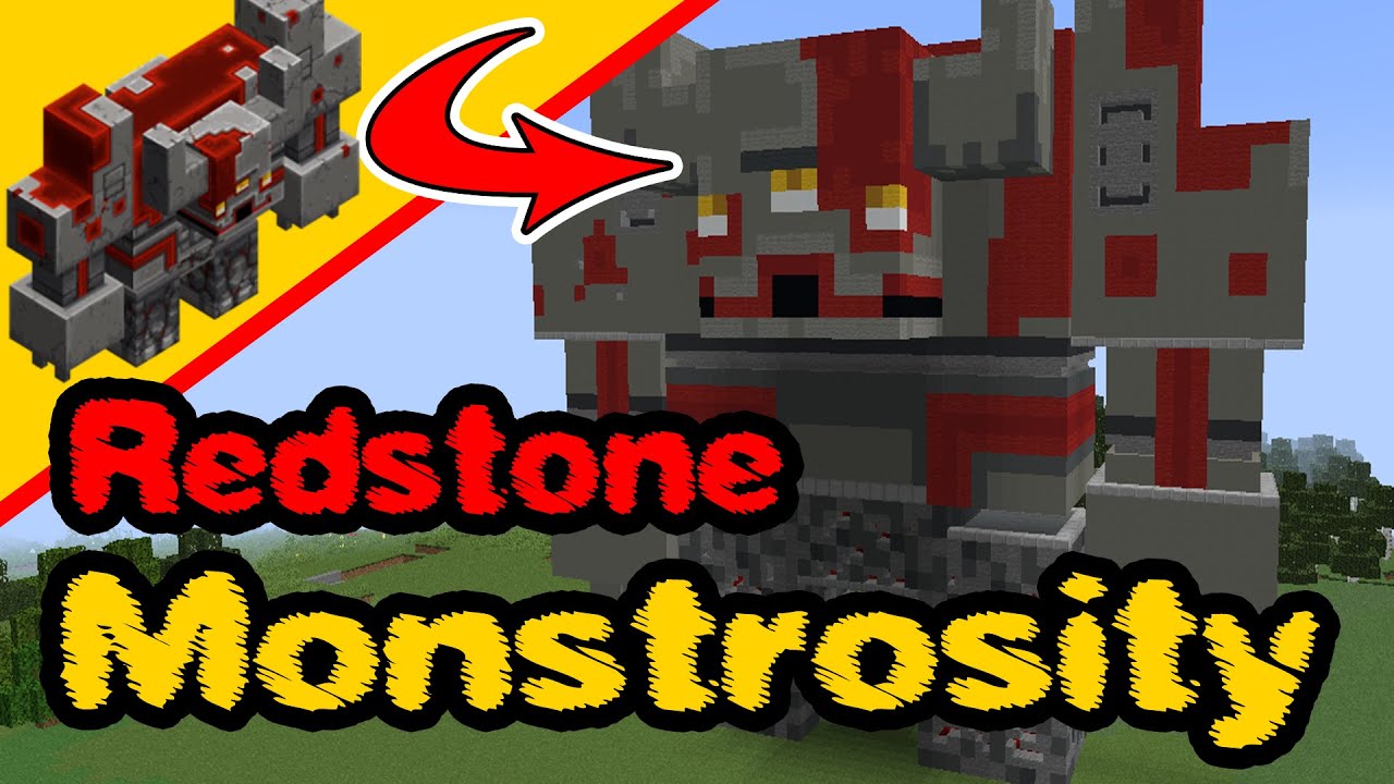 Minecraft Dungeons Redstone Monstrosity Mob Build Minecraft Statue Tutorial Java Bedrock Youtube