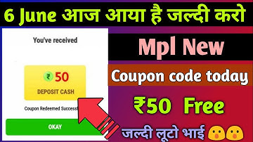 Mpl coupon code today || mpl bonus cash coupon code || mpl referral code || mpl today coupon code