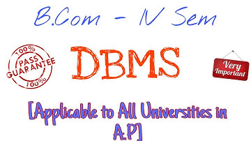 Degree | 4th Sem | B.Com | Data Base Management System (DBMS) | Important Questions
