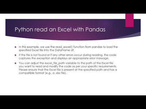 How to read an excel file in Python with Pandas