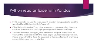 How to read an excel file in Python with Pandas
