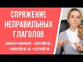 Спряжение неправильных глаголов третьей группы во французском (окончания aindre, eindre, oindre).