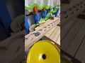 Purple dump truck + wooden straight wave marble run ① #marblerun