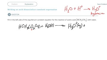 Aleks Writing an acid dissociation constant expression