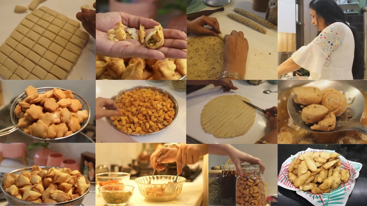 8 तरह की स्पेशल मसाला , स्टफ्ड नमकीन , मीठी  मठरी || Snacks , Mathri , Namkeen for Festivals