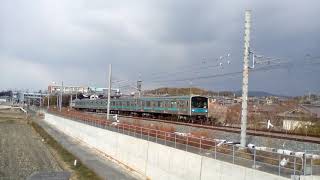 JR西日本JR奈良線複線化工事後の様子❗　205系が、山城多賀駅を出発する❗