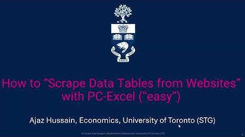 Web Scraping Data Tables in Excel-PC