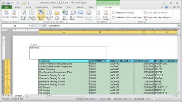 Excel: current date function - Inserting Headers and Footers