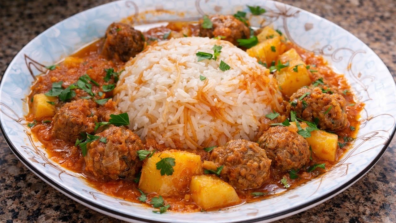 كفته داوود باشا من أشهى الأطباق يلي ممكن تجربوها ❤ مع انجح طريقه لطبخ الرز بالشعيرية 