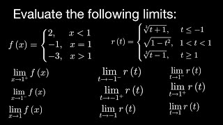Evaluating One Sided Limits of Piece-Wise Functions