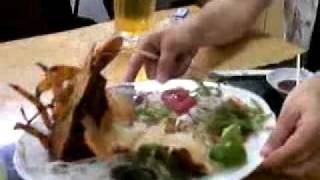 那覇で食べた団扇エビの活き造り　2007.09