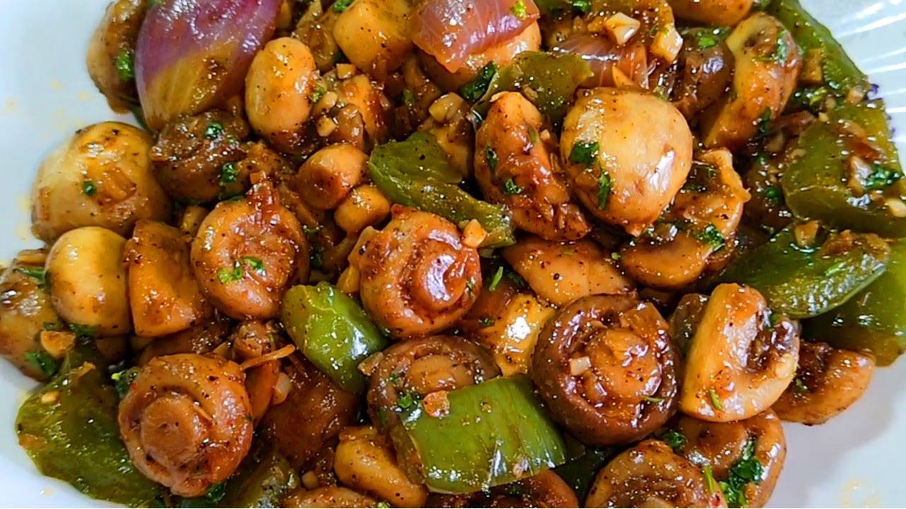 Garlic Pepper Mushrooms Stir fry  | Quick Mushrooms Recipe | Mushroom Starter/Side Dish )