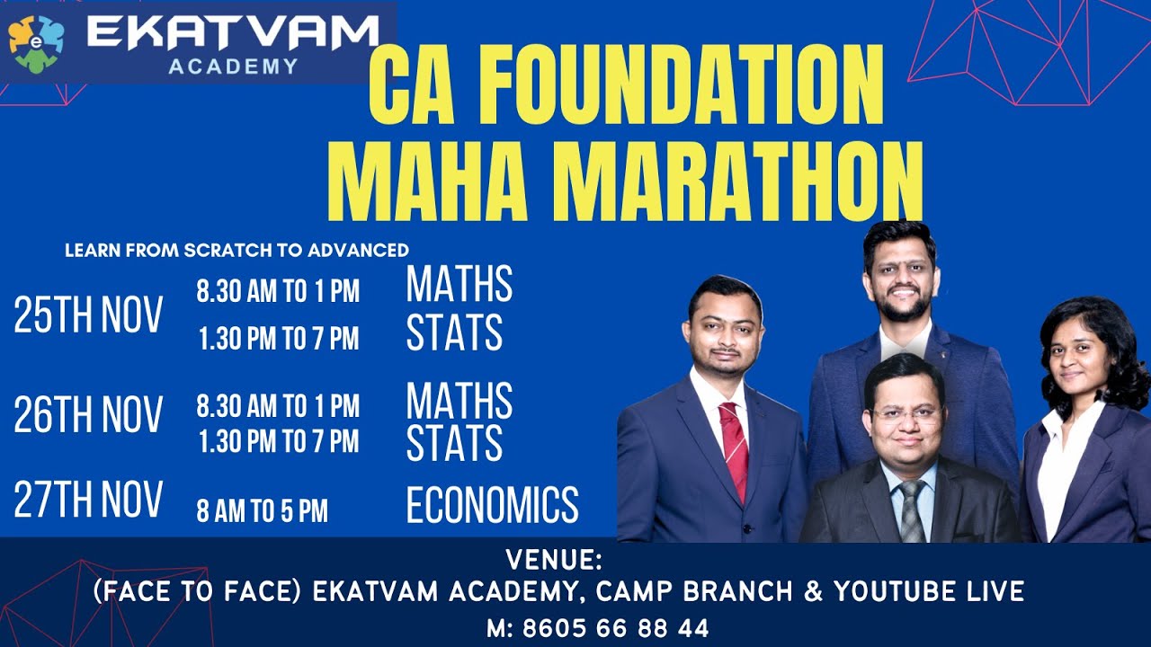 CA FOUNDATION MATHS STATS MAHA MARATHON DAY 1 - YouTube