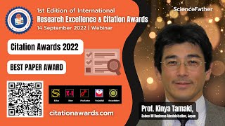 Prof. Kinya Tamaki, School of Business Administration, Japan, Best Paper Award