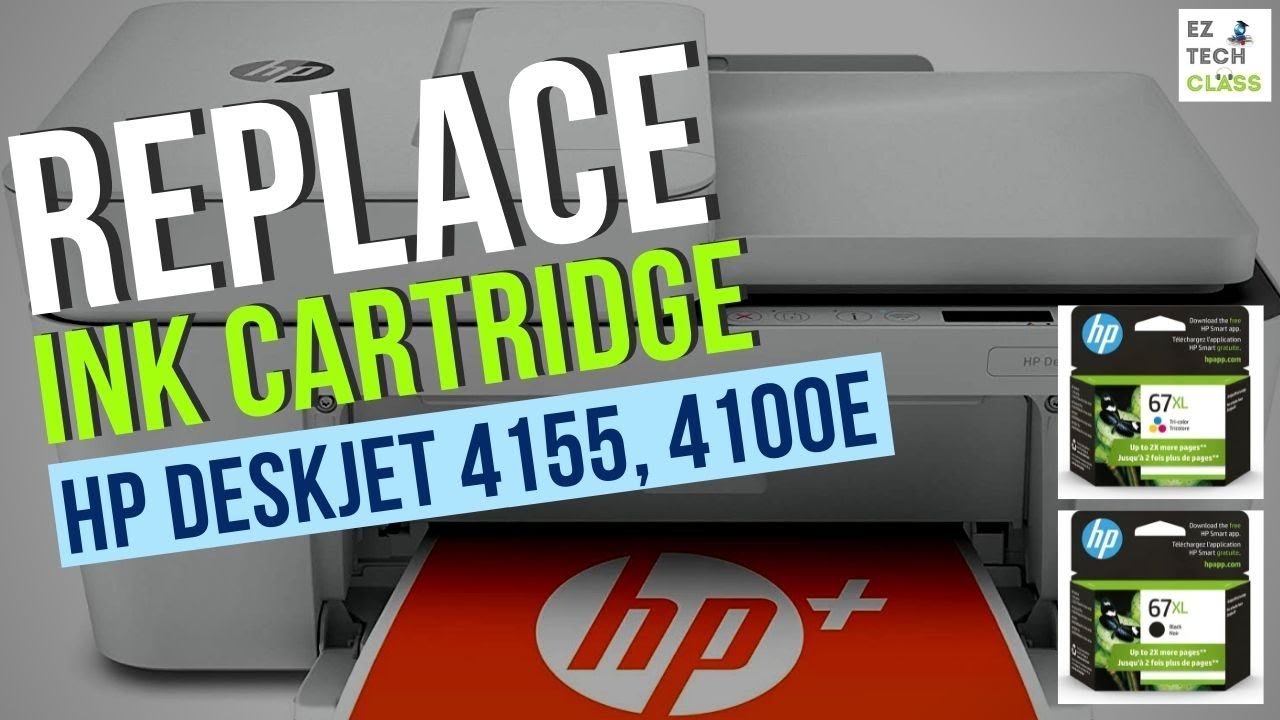 HP DeskJet Plus 4152 & 4155 Ink Cartridge Installation !! 
