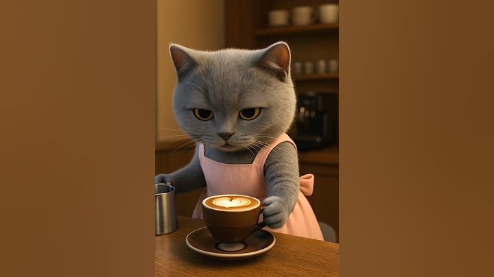 British Shorthair’s First Latte Art Attempt #fluffybond #cat #britishshorthair #cutecat