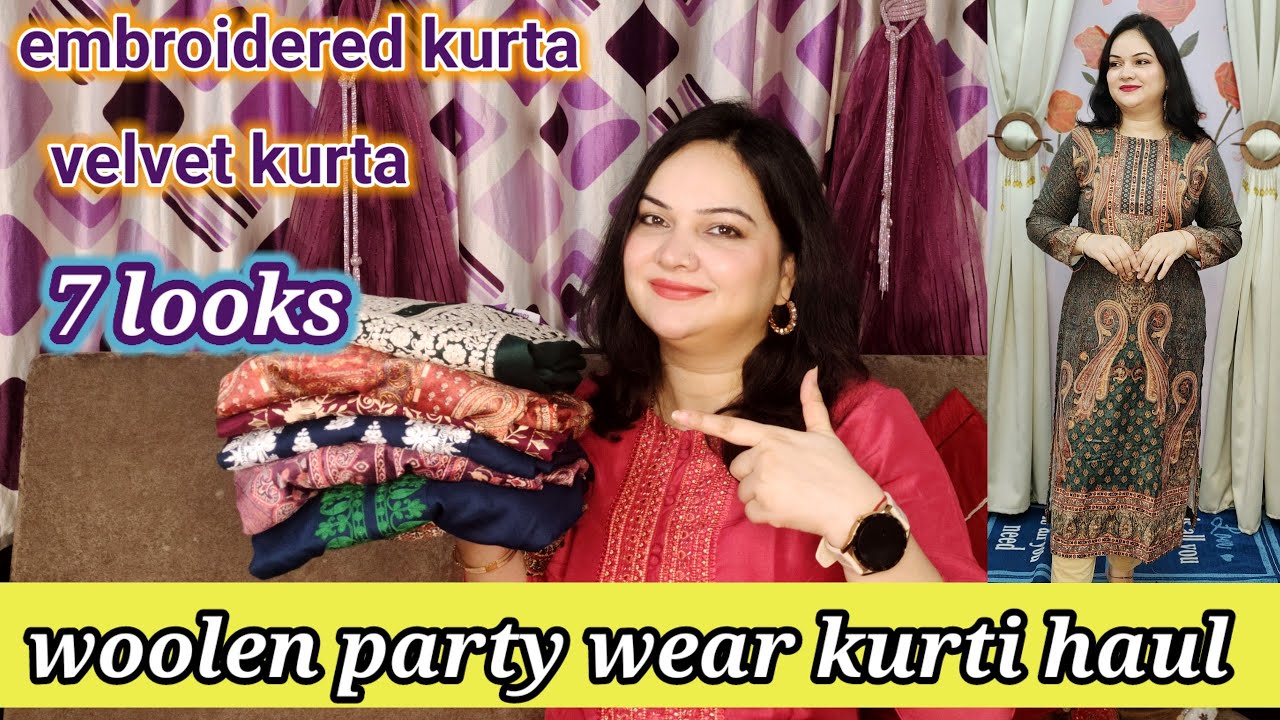 Buy Winter Woolen Kurta Set for Women's s Free Size Upto XXL, Winter Frock  Set for Women's Size Medium and Large only Red at Amazon.in