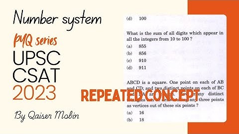 What is the sum of all digits.. | Number system | UPSC CSAT PYQ SERIES 2023 | CSAT full course