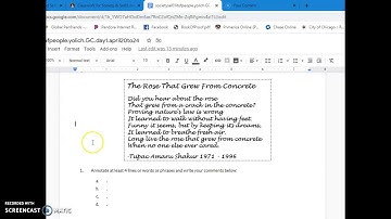 Video Tutorial Annotating Poetry