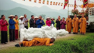 Tượng Quan Âm Bất Ngờ Ngã Đè Lên Sư Thầy Trong Lễ Rước – Phản Ứng Của Đám Đông Khiến Tất Cả Rợn Gáy.