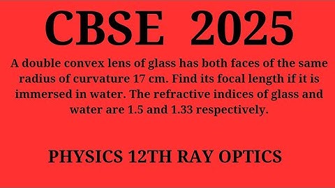 A double convex lens of glass has both faces of the same radius of curvature 17 cm. Find its focal l