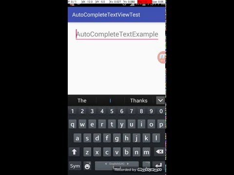 Basic AutoCompleteTextView Android App Test for Android tutorials for beginners