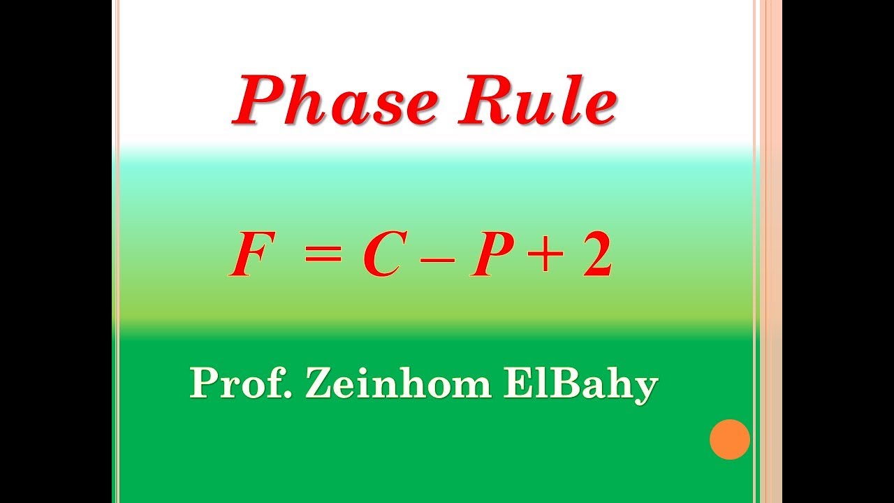 Phase Rule  Lec. 1