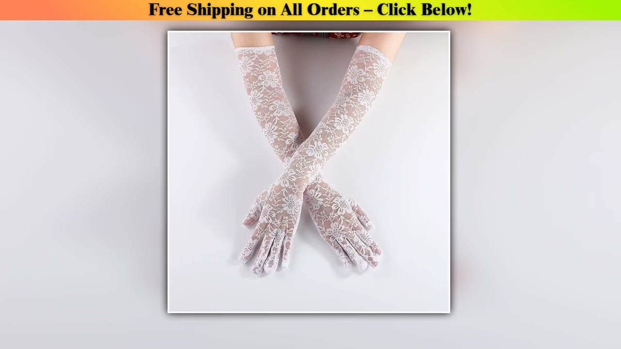 Summer Elegant Women Long Driving Gloves White Black sunscreen Gloves sexy Anti-UV Elasticity Lace