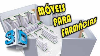 Móveis para Farmácia - Projeto 3D 17090 - cliente Jorge