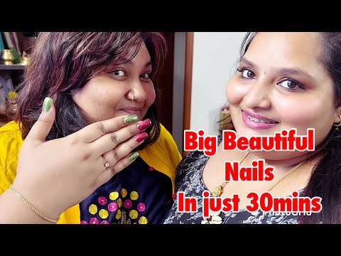 Big Beautiful nails in 30mins | My new nail extension vlog