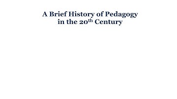 Generational Issues in Global Education: A Brief History of Pedagogy in the 20th Century