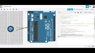 Circuit design EJEMPLO.AR01 E/S analógicas en Arduino | Tinkercad