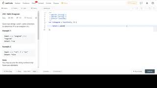 LeetCode 242.  Valid Anagram JavaScript Solution: Very Readable One Line